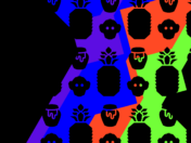A Honey Monkey Pineapple banner, containing the HMP logos appearing in a repeating pattern