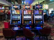 Quick Hit slot machines in a casino.